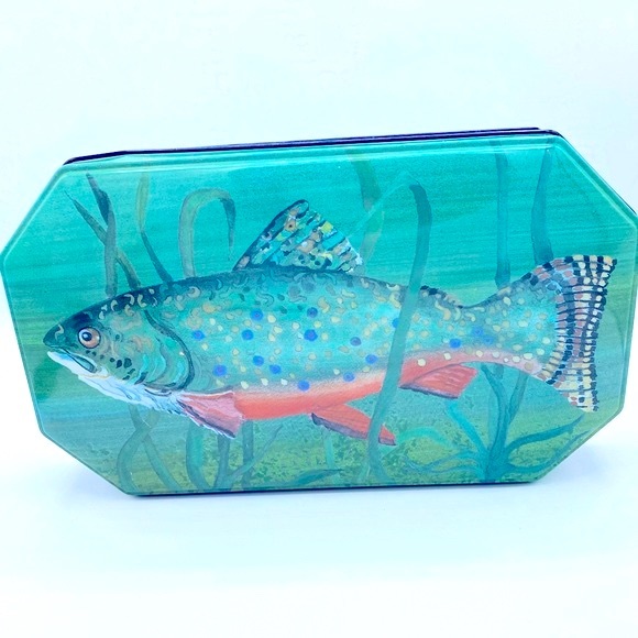 Vincenzo Other - Decorative Fish Tin/Biscuit Storage. Trinket, Treasure, Tin Box 9x5 1/4x1 1/2”